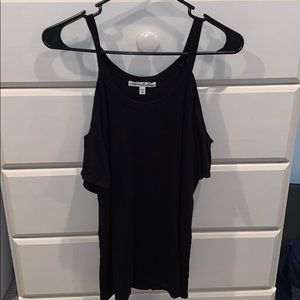 Black Open Shoulder Shirt